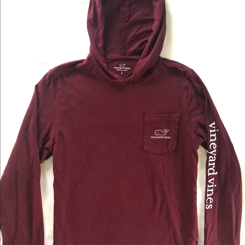 Vineyard Vines - Hooded Sweatshirt - Burgundy Color - Size L (16)